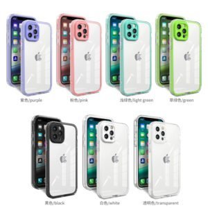 iphone 12 pro max phone cover/ clear 3 in 1 case for iphone