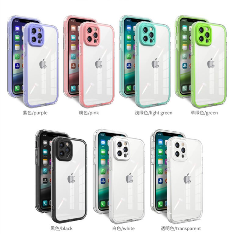 iphone 12 pro max phone cover/ clear 3 in 1 case for iphone
