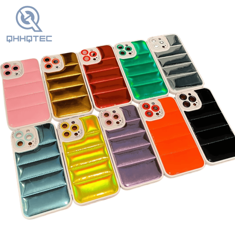 colorful design down jacket case for iphone 14 pro max