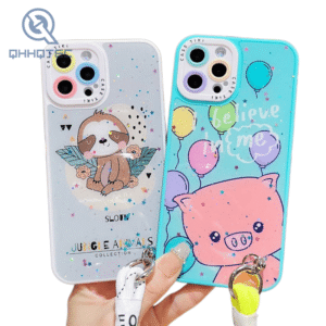 girl design case with lanyard for iphone