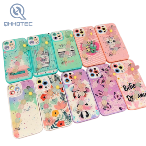 colorful phone cases with big pearl chain