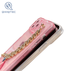 clear tpu case with diamond chain