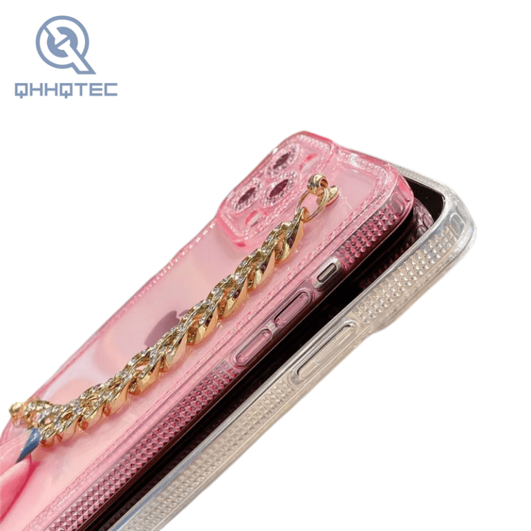 clear tpu case with diamond chain
