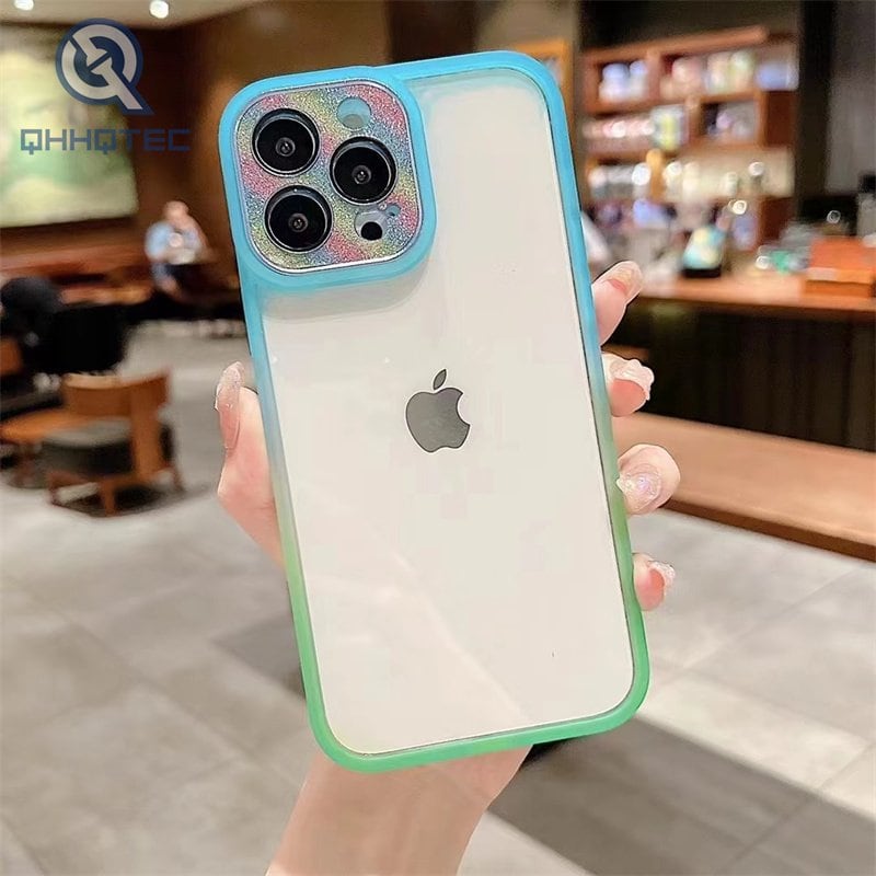 color changing diamond camera acrylic case for iphone