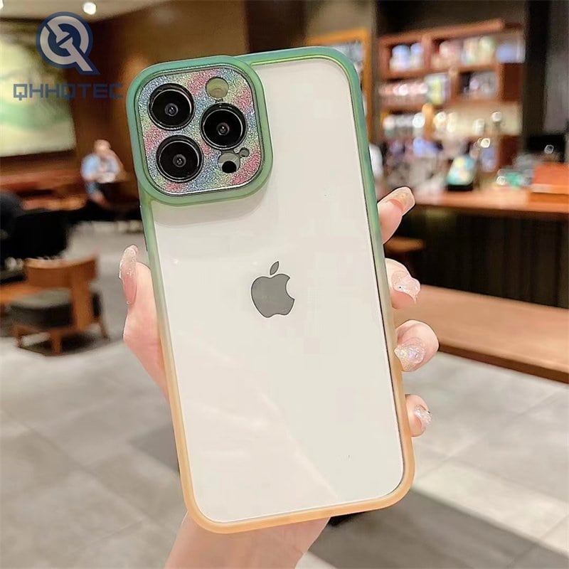 color changing diamond camera acrylic case for iphone