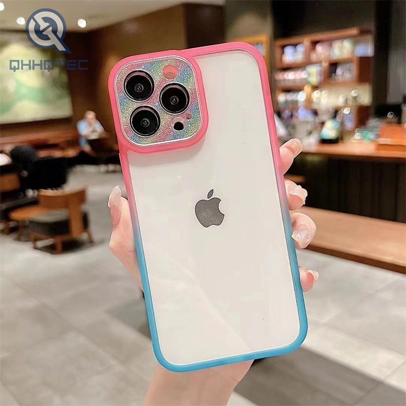 color changing diamond camera acrylic case for iphone