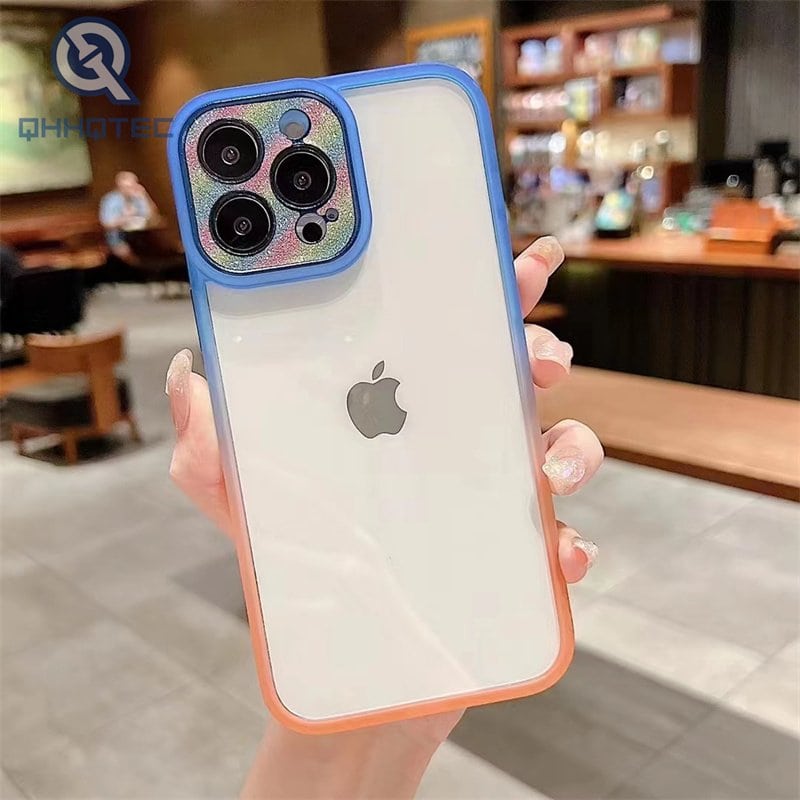color changing diamond camera acrylic case for iphone