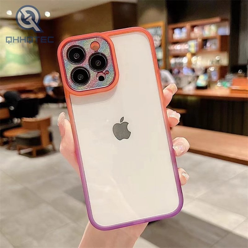 color changing diamond camera acrylic case for iphone