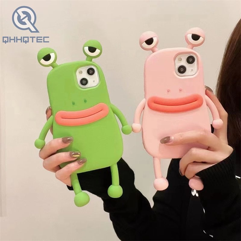 cute big mouth frogs silicone case