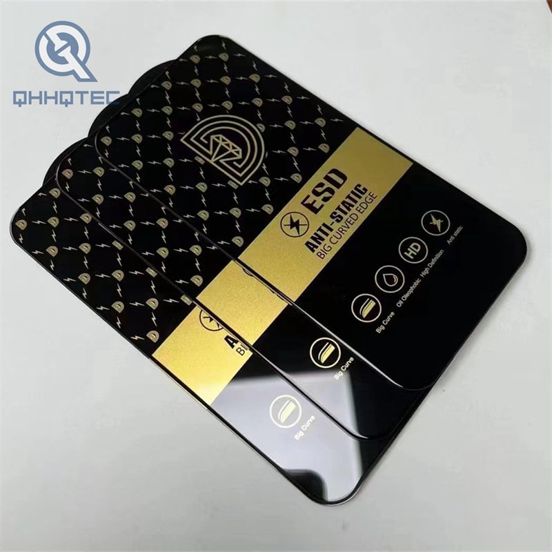 皇金钻+防尘 esd anti static big curved edge tempered glass with dust filter