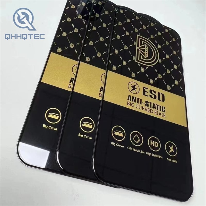 皇金钻+防尘 esd anti static big curved edge tempered glass with dust filter