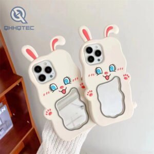 rabbit apple silicone case mirror case