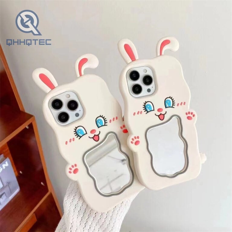 rabbit apple silicone case mirror case
