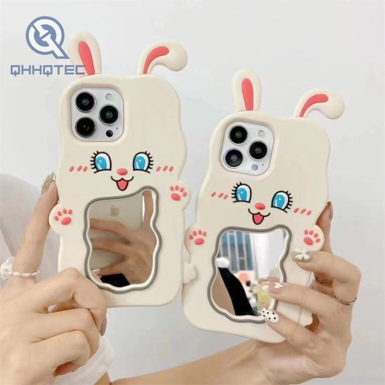 rabbit apple silicone case mirror case