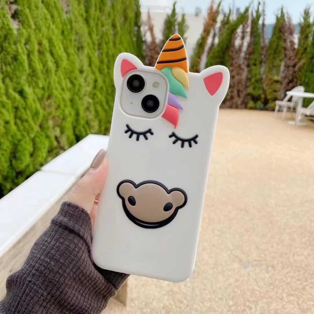 rainbow horse 3d silicone phone case