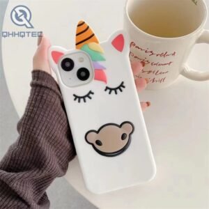 rainbow horse 3d silicone phone case