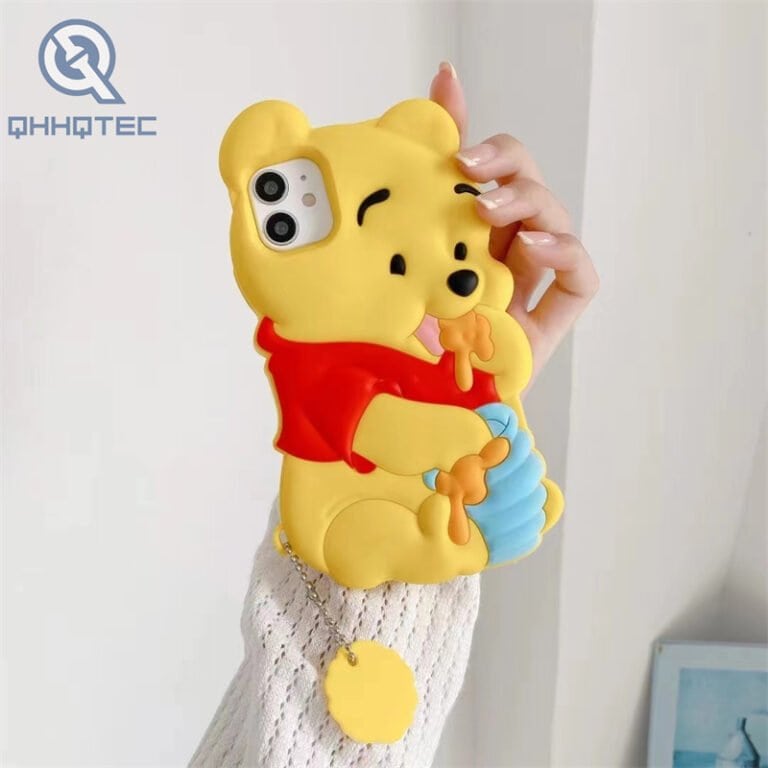 yellow bear silicone phone case