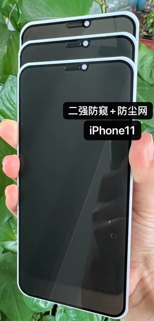 privacy tempered glass with dust filter