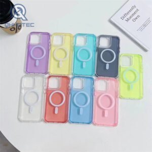 2 in 1 magsafe transparent case for iphone android