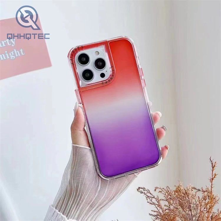 2 in 1 color changing transparent hard case for cell phone