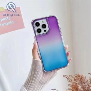 2 in 1 color changing transparent hard case for cell phone