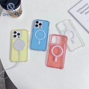 2 in 1 magsafe transparent case for iphone android