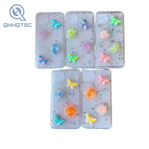 transparent adhesive small accessory solid color phone case for iphone 15 pro max