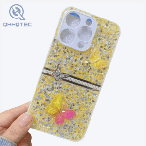 sparkly glitter colorful butterflies decoration best phone cases for iphone 13
