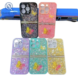 sparkly glitter colorful butterflies decoration best phone cases for iphone 13