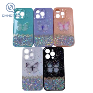 beautiful shining butterflies pattern with diamonds decoration best phone cases for iphone 13