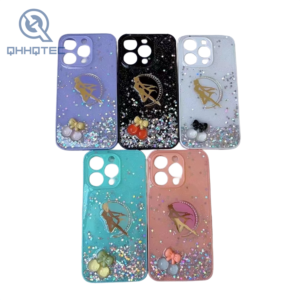four fireworks with sequin decoration bright color trendy phone case for iphone (复制)