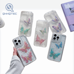 2 in 1 butterfly glitter phone cases for iphone