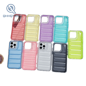 transparent down filled garment 2 in 1 case for iphone 15 pro max customizable logo