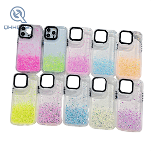 colorful transparent drop glue process phone case for iphone 13 pro max