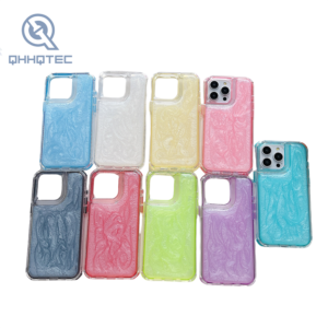 2 in 1 color cute phone case with fine glitter for iphone 15 pro