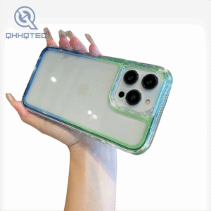 three in one gradient color with unique design phone case for iphone 14 pro