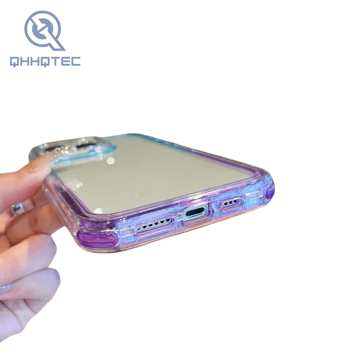 three in one gradient color with unique design phone case for iphone 14 pro