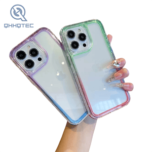 three in one gradient color with unique design phone case for iphone 14 pro