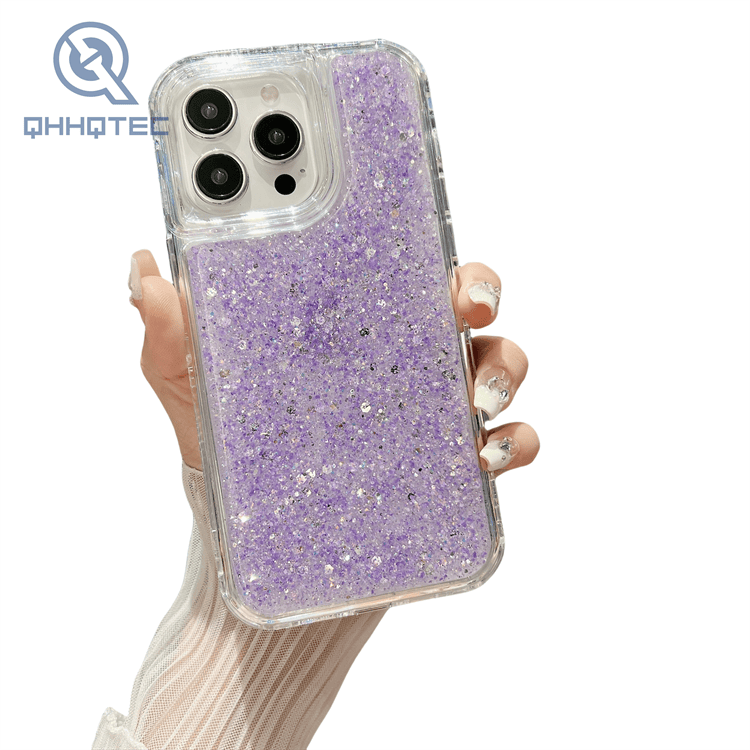 color blocking 3 in 1 dripping sequin case for iphone 15 series 15 plus 15 pro max