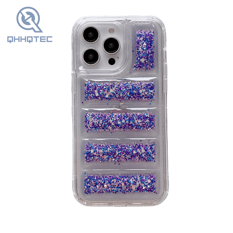color blocking 3 in 1 dripping sequin case for iphone 15 series 15 plus 15 pro max (复制)