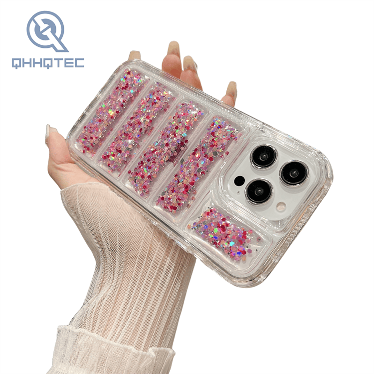 color blocking 3 in 1 dripping sequin case for iphone 15 series 15 plus 15 pro max (复制)