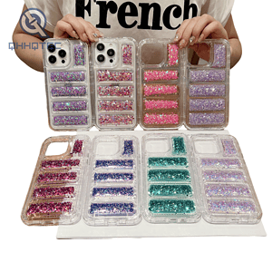 color blocking 3 in 1 dripping sequin case for iphone 15 series 15 plus 15 pro max (复制)