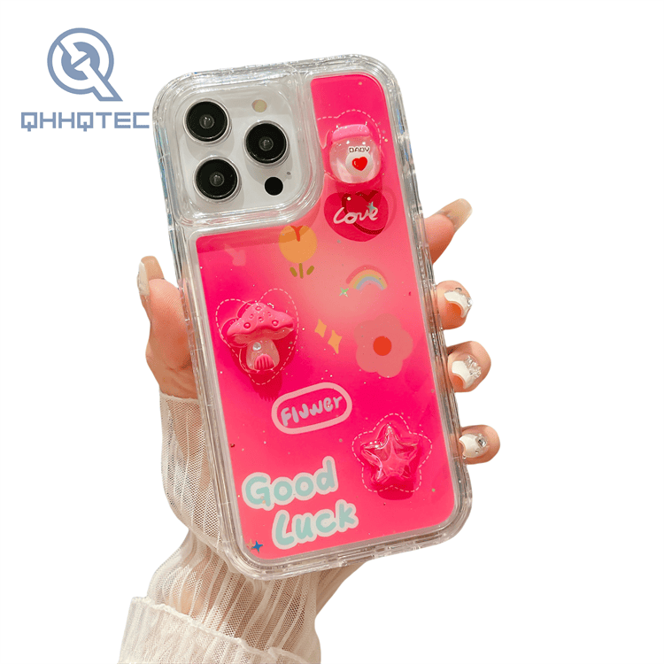 gradient color dripping 3 in 1 protection phone case for iphone 15 pro max with 3d patterns