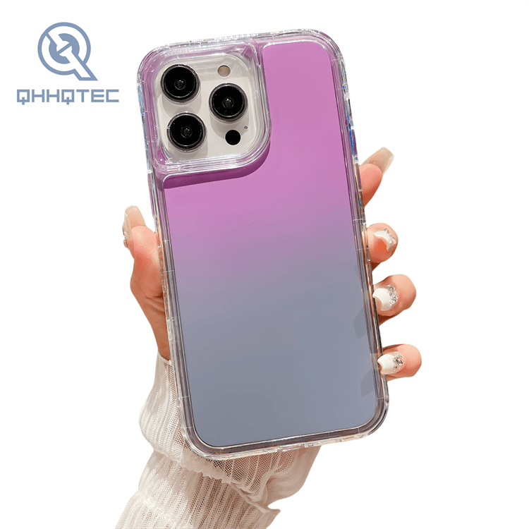 gradient color dripping 3 in 1 protection phone case for iphone 15 pro max with 3d patterns