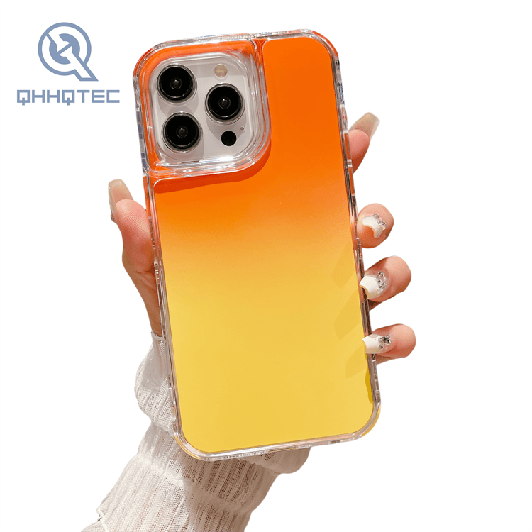 gradient color dripping 3 in 1 protection phone case for iphone 15 pro max with 3d patterns