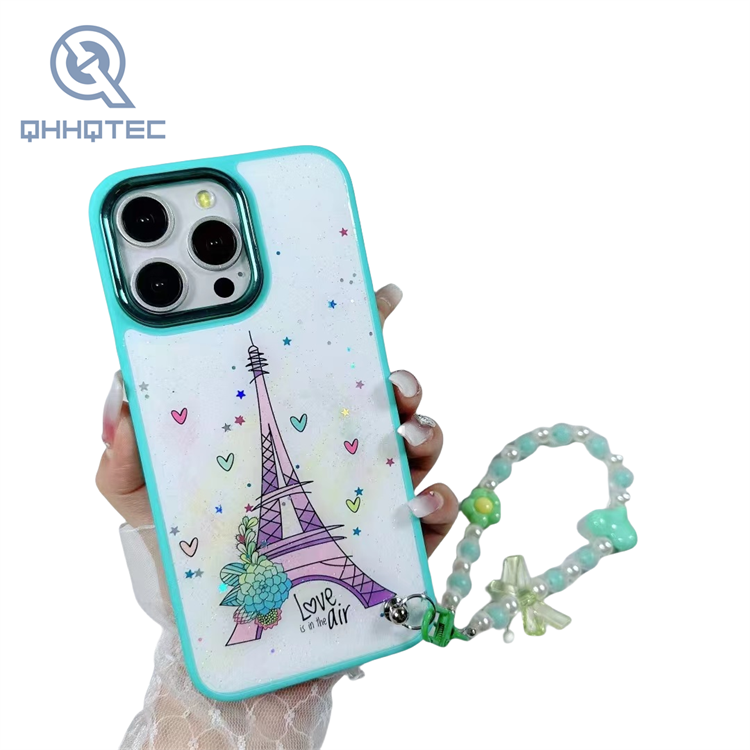 popular glitter with bracelet phone cases for iphone 14 pro max