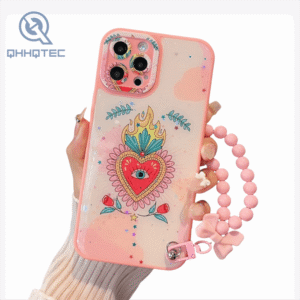 lovely cartoon with bracelet glitter decoration phone cases for iphone