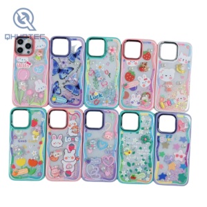 glitter with pearl cute decoration phone cases for iphone 14 pro