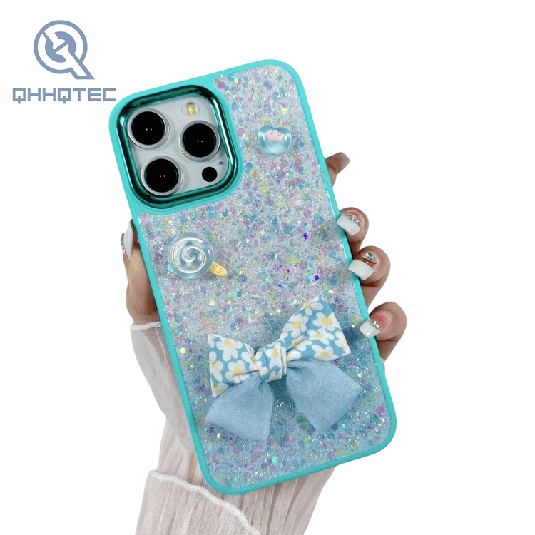 bling glitter with butterfly lovely decoration phone cases for iphone
