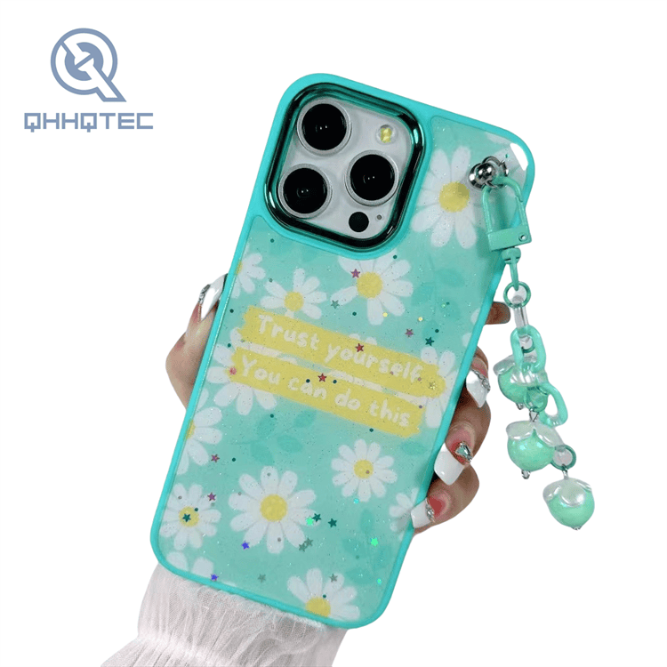 customized glitter with pendant phone cases for iphone 14 pro max